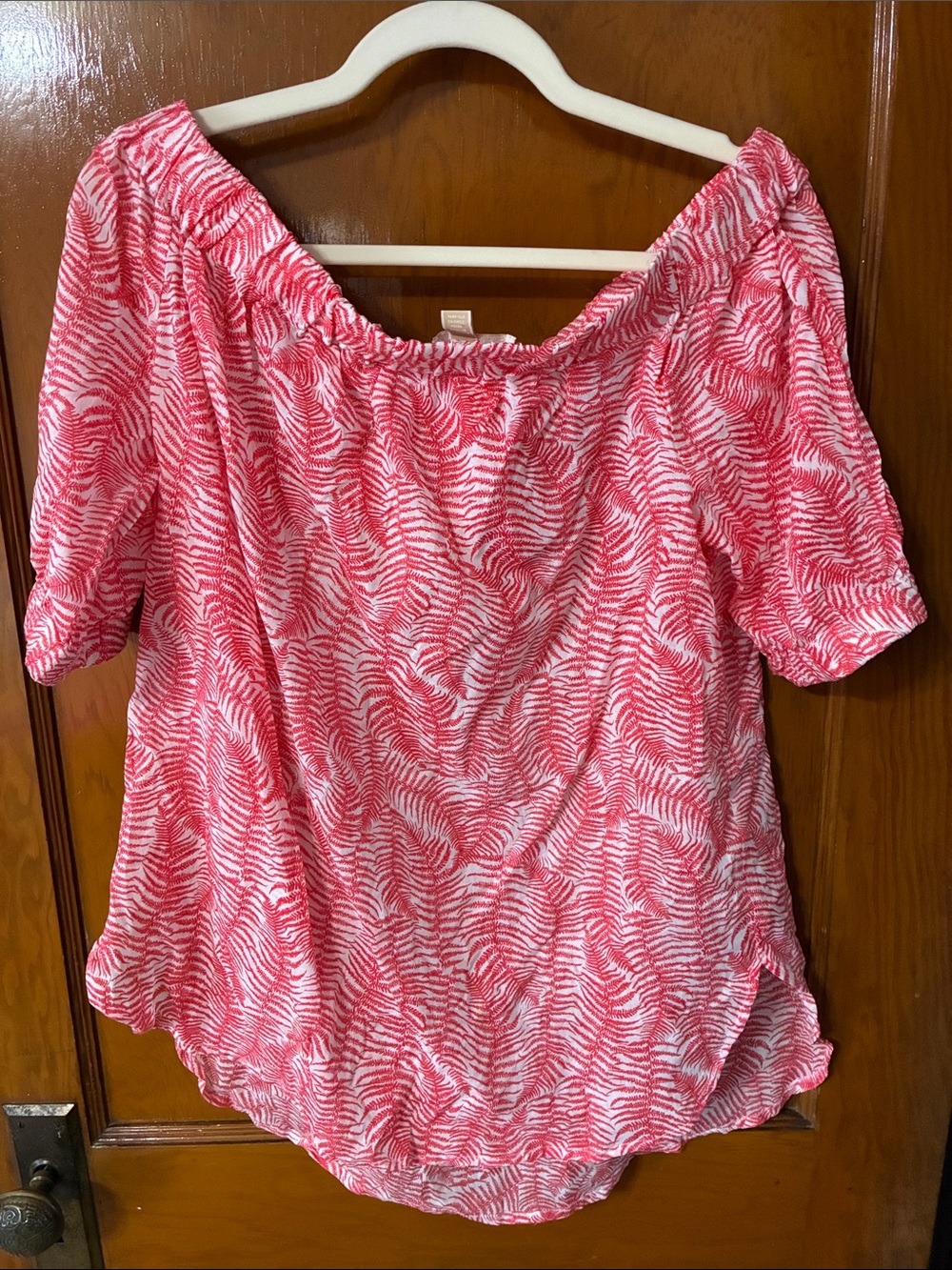 #10 - Michael Kors Pink Zebra-Print Off-Shoulder Tunic
